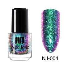 Load image into Gallery viewer, NEE JOLIE 3.5ml Nail Polish 66 Colors Fast Dry Shining Holographic Chameleon Nail Lacquid Summer Rose Gold Glitter Lacquer