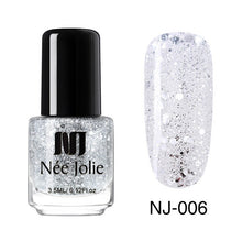 Load image into Gallery viewer, NEE JOLIE Silver Glitter Nail Polish Fast Dry Black Purple Matte Nail Lacquer Varnish Manicure for Nail Art Design