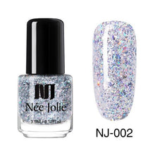 Load image into Gallery viewer, NEE JOLIE Silver Glitter Nail Polish Fast Dry Black Purple Matte Nail Lacquer Varnish Manicure for Nail Art Design