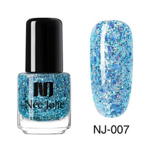 Load image into Gallery viewer, NEE JOLIE Silver Glitter Nail Polish Fast Dry Black Purple Matte Nail Lacquer Varnish Manicure for Nail Art Design