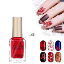 Load image into Gallery viewer, LULAA 12 Colors Nail Stamping Polish Avocado Nail Polish Nail Art Plate Stamp Oil Print Series Nail Brushes Nail Lacquer TSLM1