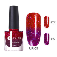 Load image into Gallery viewer, UR SUGAR 6ML Chameleon Nail Polish Romantic Heart Fiery Love Sequins Nail Lacquer Varnish