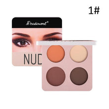 Load image into Gallery viewer, 4 Color Wine Red Eyeshadow Palette Pressed Shimmer Matte Eye Shadow MakeUp Long-Lasting Eye Palette Hua For Beauty