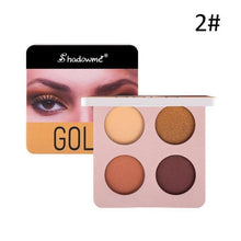 Load image into Gallery viewer, 4 Color Wine Red Eyeshadow Palette Pressed Shimmer Matte Eye Shadow MakeUp Long-Lasting Eye Palette Hua For Beauty