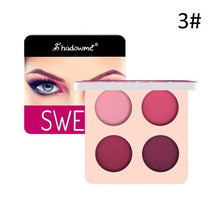 Load image into Gallery viewer, 4 Color Wine Red Eyeshadow Palette Pressed Shimmer Matte Eye Shadow MakeUp Long-Lasting Eye Palette Hua For Beauty