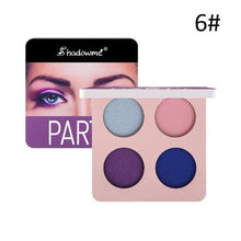 Load image into Gallery viewer, 4 Color Wine Red Eyeshadow Palette Pressed Shimmer Matte Eye Shadow MakeUp Long-Lasting Eye Palette Hua For Beauty
