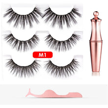 Load image into Gallery viewer, Magnetic Eyelashes Eyeliner Set Smooth Black Liquid Eye Liner Easy To Wear Magnet Eyelashes Natural Long 3D False Eye Lashes