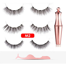 Load image into Gallery viewer, Magnetic Eyelashes Eyeliner Set Smooth Black Liquid Eye Liner Easy To Wear Magnet Eyelashes Natural Long 3D False Eye Lashes