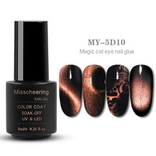 Load image into Gallery viewer, 8ml Magnetic Magic 5D Cat Eyes Effect UV Gel Nail Polish Laser Varnish Glitter Starry Nail Art Soak Off Keygel Hybrid Lacquer