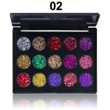Load image into Gallery viewer, CmaaDu 15 color Sequins Eyeshadow Palette Waterproof Diamond Eye Shadow Powder Eyes Makeup Beauty Cosmetics maquillage TSLM1
