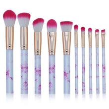 Load image into Gallery viewer, 10Pcs/Set Makeup Brushes Professional Marbling Handle Powder Foundation Eyeshadow Lip Make Up Brushes Set Beauty Tools