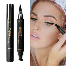Load image into Gallery viewer, Evpct 7 Color 2 In 1 Liquid Glitter Eyeliner with Eyeliner Stamp Thin Wing Seal Makeup Black Brown Smoky Eyes Liner Pencil TSLM1
