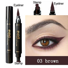 Load image into Gallery viewer, Evpct 7 Color 2 In 1 Liquid Glitter Eyeliner with Eyeliner Stamp Thin Wing Seal Makeup Black Brown Smoky Eyes Liner Pencil TSLM1