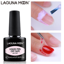 Load image into Gallery viewer, Lagunamoon 8ML Nail Latex Pink Peel Off Tape Liquid Glue Gellak Lucky Lacquer Protect Nails Polish Block Nail Varnish