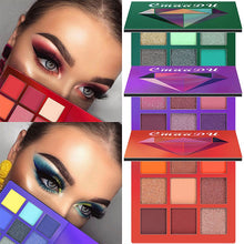 Load image into Gallery viewer, 9 Colors Waterproof Shimmer Eye Shadow Palette Lasting Glitter Diamond Eyeshadow Powder Women Beauty Pigment Eyeshadow TSLM2