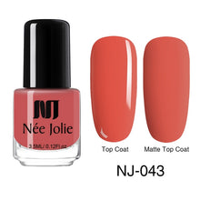 Load image into Gallery viewer, NEE JOLIE Matte Effetc Nail Polish Black Pure Nail Color Pink Nail Art Oily Polish Varnish Manicure Nail Art Lacquer Varnish