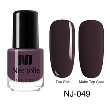 Load image into Gallery viewer, NEE JOLIE Matte Effetc Nail Polish Black Pure Nail Color Pink Nail Art Oily Polish Varnish Manicure Nail Art Lacquer Varnish