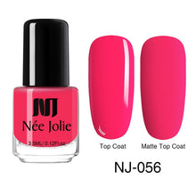 Load image into Gallery viewer, NEE JOLIE Matte Effetc Nail Polish Black Pure Nail Color Pink Nail Art Oily Polish Varnish Manicure Nail Art Lacquer Varnish