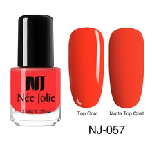 Load image into Gallery viewer, NEE JOLIE Matte Effetc Nail Polish Black Pure Nail Color Pink Nail Art Oily Polish Varnish Manicure Nail Art Lacquer Varnish