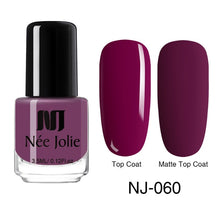 Load image into Gallery viewer, NEE JOLIE Matte Effetc Nail Polish Black Pure Nail Color Pink Nail Art Oily Polish Varnish Manicure Nail Art Lacquer Varnish