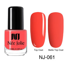 Load image into Gallery viewer, NEE JOLIE Matte Effetc Nail Polish Black Pure Nail Color Pink Nail Art Oily Polish Varnish Manicure Nail Art Lacquer Varnish