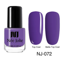 Load image into Gallery viewer, NEE JOLIE Matte Effetc Nail Polish Black Pure Nail Color Pink Nail Art Oily Polish Varnish Manicure Nail Art Lacquer Varnish