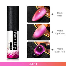 Load image into Gallery viewer, Four Lily 9D Galaxy Cat Eye UV Gel Polish Chameleon Magnetic Soak Off Nail Art Gel Lacquer 5ml Long Lasting Nail Art Gel Varnish
