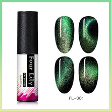 Load image into Gallery viewer, Four Lily 9D Galaxy Cat Eye UV Gel Polish Chameleon Magnetic Soak Off Nail Art Gel Lacquer 5ml Long Lasting Nail Art Gel Varnish