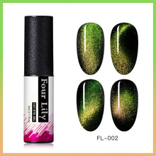 Load image into Gallery viewer, Four Lily 9D Galaxy Cat Eye UV Gel Polish Chameleon Magnetic Soak Off Nail Art Gel Lacquer 5ml Long Lasting Nail Art Gel Varnish