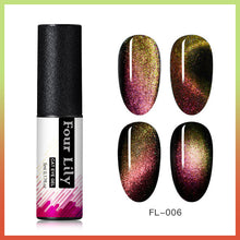 Load image into Gallery viewer, Four Lily 9D Galaxy Cat Eye UV Gel Polish Chameleon Magnetic Soak Off Nail Art Gel Lacquer 5ml Long Lasting Nail Art Gel Varnish