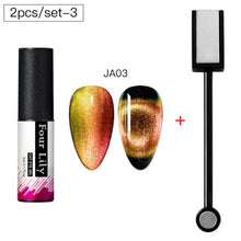 Load image into Gallery viewer, Four Lily 9D Galaxy Cat Eye UV Gel Polish Chameleon Magnetic Soak Off Nail Art Gel Lacquer 5ml Long Lasting Nail Art Gel Varnish