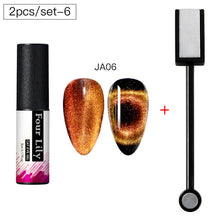Load image into Gallery viewer, Four Lily 9D Galaxy Cat Eye UV Gel Polish Chameleon Magnetic Soak Off Nail Art Gel Lacquer 5ml Long Lasting Nail Art Gel Varnish
