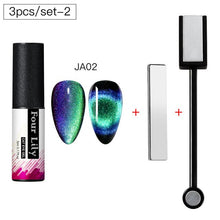 Load image into Gallery viewer, Four Lily 9D Galaxy Cat Eye UV Gel Polish Chameleon Magnetic Soak Off Nail Art Gel Lacquer 5ml Long Lasting Nail Art Gel Varnish
