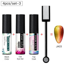 Load image into Gallery viewer, Four Lily 9D Galaxy Cat Eye UV Gel Polish Chameleon Magnetic Soak Off Nail Art Gel Lacquer 5ml Long Lasting Nail Art Gel Varnish