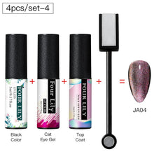 Load image into Gallery viewer, Four Lily 9D Galaxy Cat Eye UV Gel Polish Chameleon Magnetic Soak Off Nail Art Gel Lacquer 5ml Long Lasting Nail Art Gel Varnish