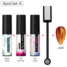 Load image into Gallery viewer, Four Lily 9D Galaxy Cat Eye UV Gel Polish Chameleon Magnetic Soak Off Nail Art Gel Lacquer 5ml Long Lasting Nail Art Gel Varnish