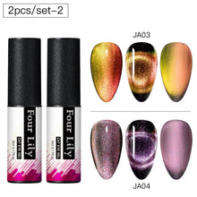 Load image into Gallery viewer, Four Lily 9D Galaxy Cat Eye UV Gel Polish Chameleon Magnetic Soak Off Nail Art Gel Lacquer 5ml Long Lasting Nail Art Gel Varnish