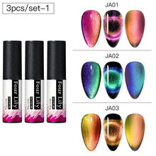 Load image into Gallery viewer, Four Lily 9D Galaxy Cat Eye UV Gel Polish Chameleon Magnetic Soak Off Nail Art Gel Lacquer 5ml Long Lasting Nail Art Gel Varnish