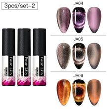 Load image into Gallery viewer, Four Lily 9D Galaxy Cat Eye UV Gel Polish Chameleon Magnetic Soak Off Nail Art Gel Lacquer 5ml Long Lasting Nail Art Gel Varnish