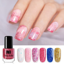 Load image into Gallery viewer, NEE JOLIE 3.5ml Shimmer Sequins Nail Polish Dream Color Pink Gold Purple Flake Nail Art Varnish Design Glitter Nail Polish