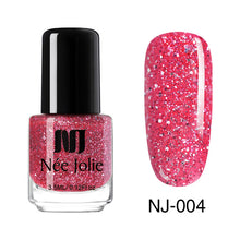 Load image into Gallery viewer, NEE JOLIE 3.5ml Shimmer Sequins Nail Polish Dream Color Pink Gold Purple Flake Nail Art Varnish Design Glitter Nail Polish