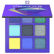 Load image into Gallery viewer, 9 Colors Waterproof Shimmer Eye Shadow Palette Lasting Glitter Diamond Eyeshadow Powder Women Beauty Pigment Eyeshadow TSLM2
