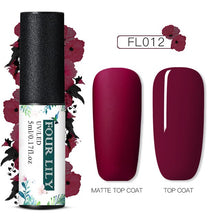 Load image into Gallery viewer, FOURLILY 5ML Gel Nail Polish Matte Top Coat Needed Soak Off Manicure UV Gel Varnish DIY Nail Art Manicure Lacquer