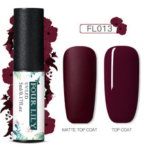 Load image into Gallery viewer, FOURLILY 5ML Gel Nail Polish Matte Top Coat Needed Soak Off Manicure UV Gel Varnish DIY Nail Art Manicure Lacquer