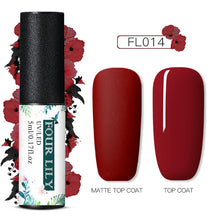 Load image into Gallery viewer, FOURLILY 5ML Gel Nail Polish Matte Top Coat Needed Soak Off Manicure UV Gel Varnish DIY Nail Art Manicure Lacquer