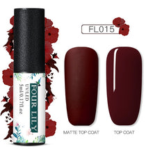 Load image into Gallery viewer, FOURLILY 5ML Gel Nail Polish Matte Top Coat Needed Soak Off Manicure UV Gel Varnish DIY Nail Art Manicure Lacquer