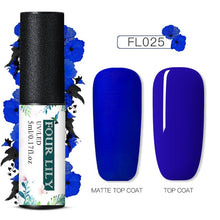 Load image into Gallery viewer, FOURLILY 5ML Gel Nail Polish Matte Top Coat Needed Soak Off Manicure UV Gel Varnish DIY Nail Art Manicure Lacquer