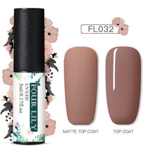 Load image into Gallery viewer, FOURLILY 5ML Gel Nail Polish Matte Top Coat Needed Soak Off Manicure UV Gel Varnish DIY Nail Art Manicure Lacquer