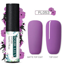 Load image into Gallery viewer, FOURLILY 5ML Gel Nail Polish Matte Top Coat Needed Soak Off Manicure UV Gel Varnish DIY Nail Art Manicure Lacquer