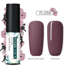 Load image into Gallery viewer, FOURLILY 5ML Gel Nail Polish Matte Top Coat Needed Soak Off Manicure UV Gel Varnish DIY Nail Art Manicure Lacquer
